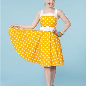 Golightly Yellow Dot Dress